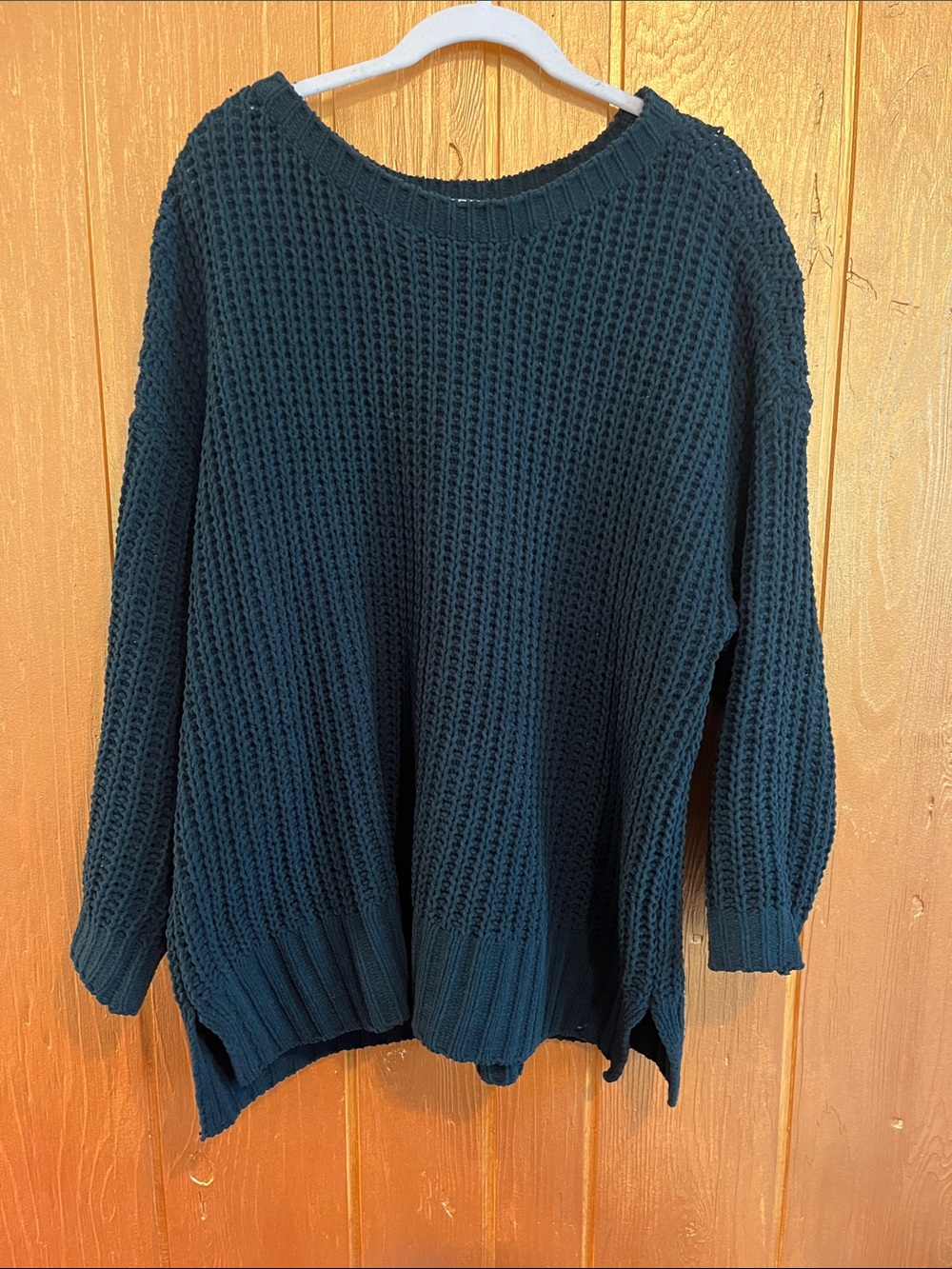 American Eagle Outfitters Dark Teal fluffy Knit oversized tunic sweater